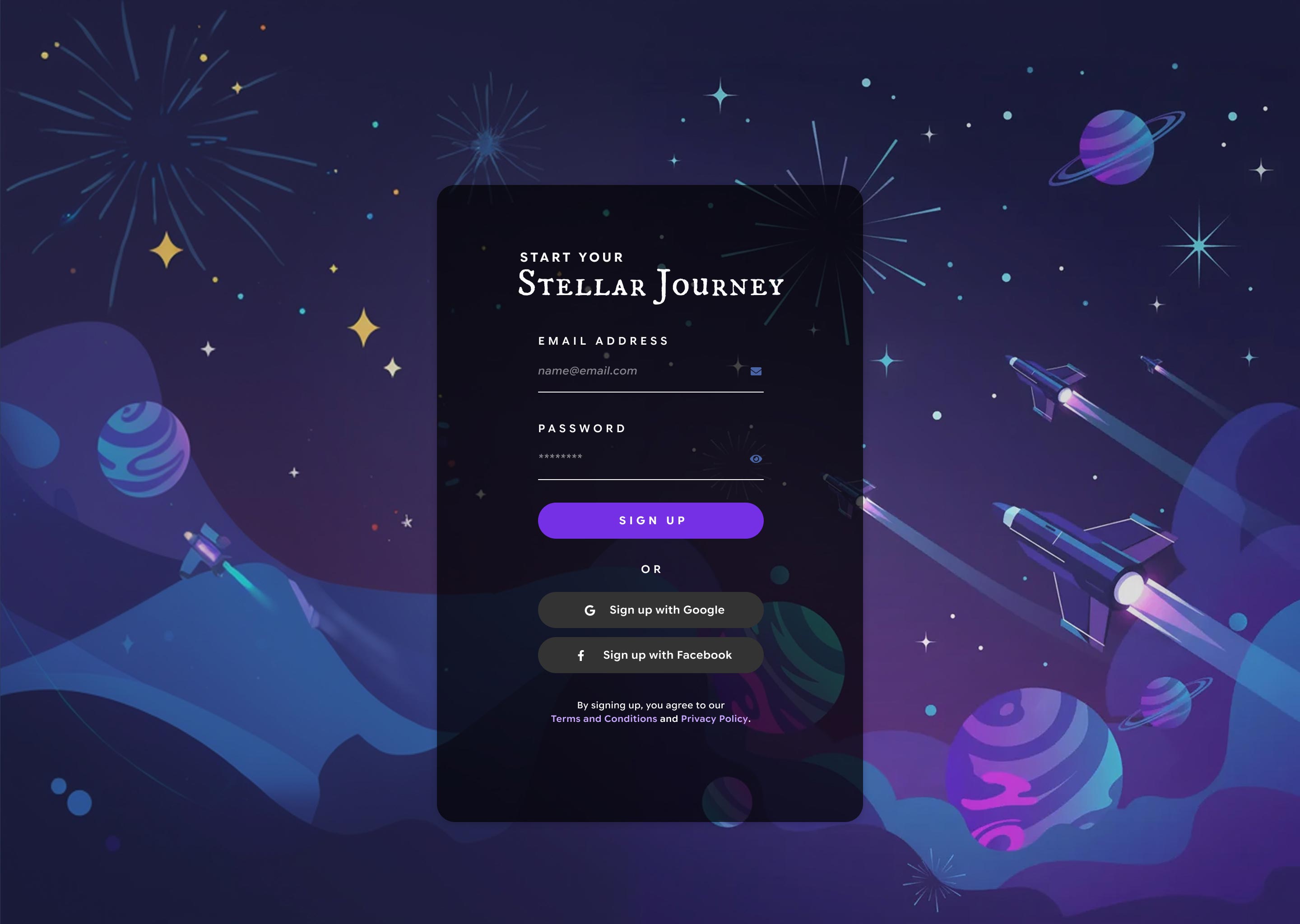 100 Days of UI Challenge - Sign Up header